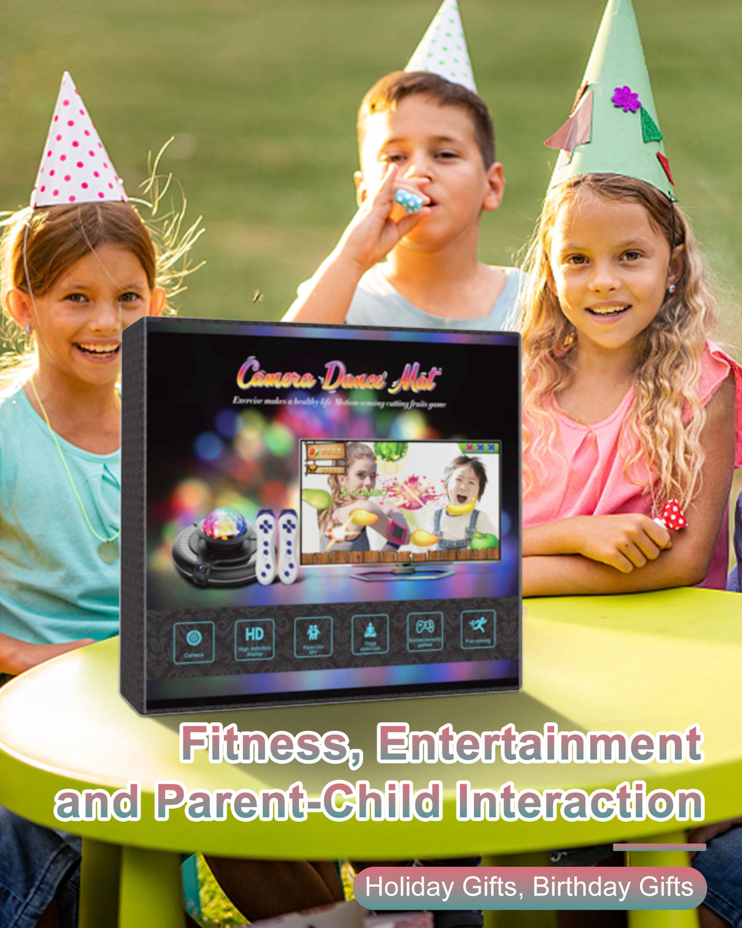 Flannel Dance Mat with HD Camera (Green+Blue)