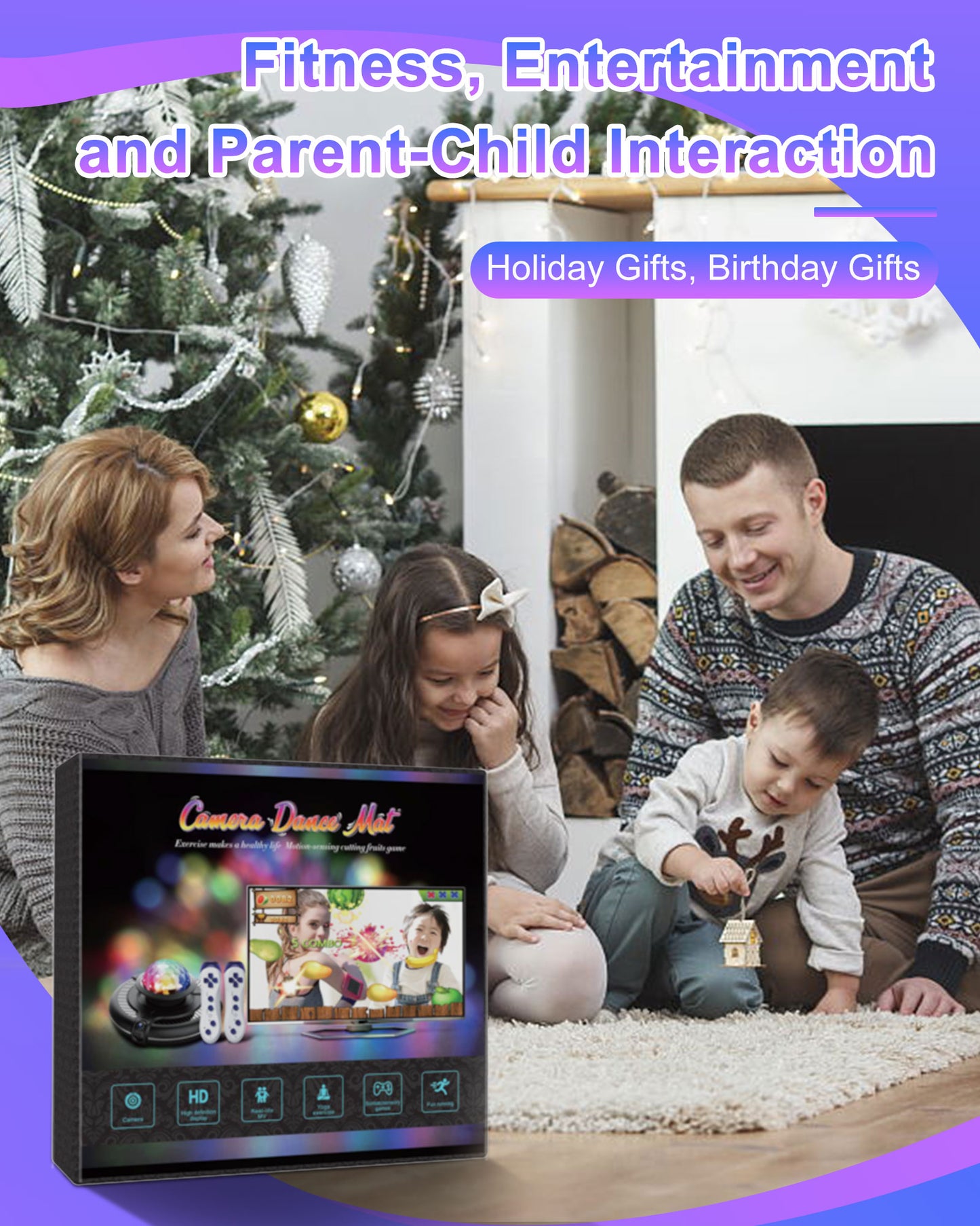 Flannel Dance Mat with HD Camera (Blue+Red)