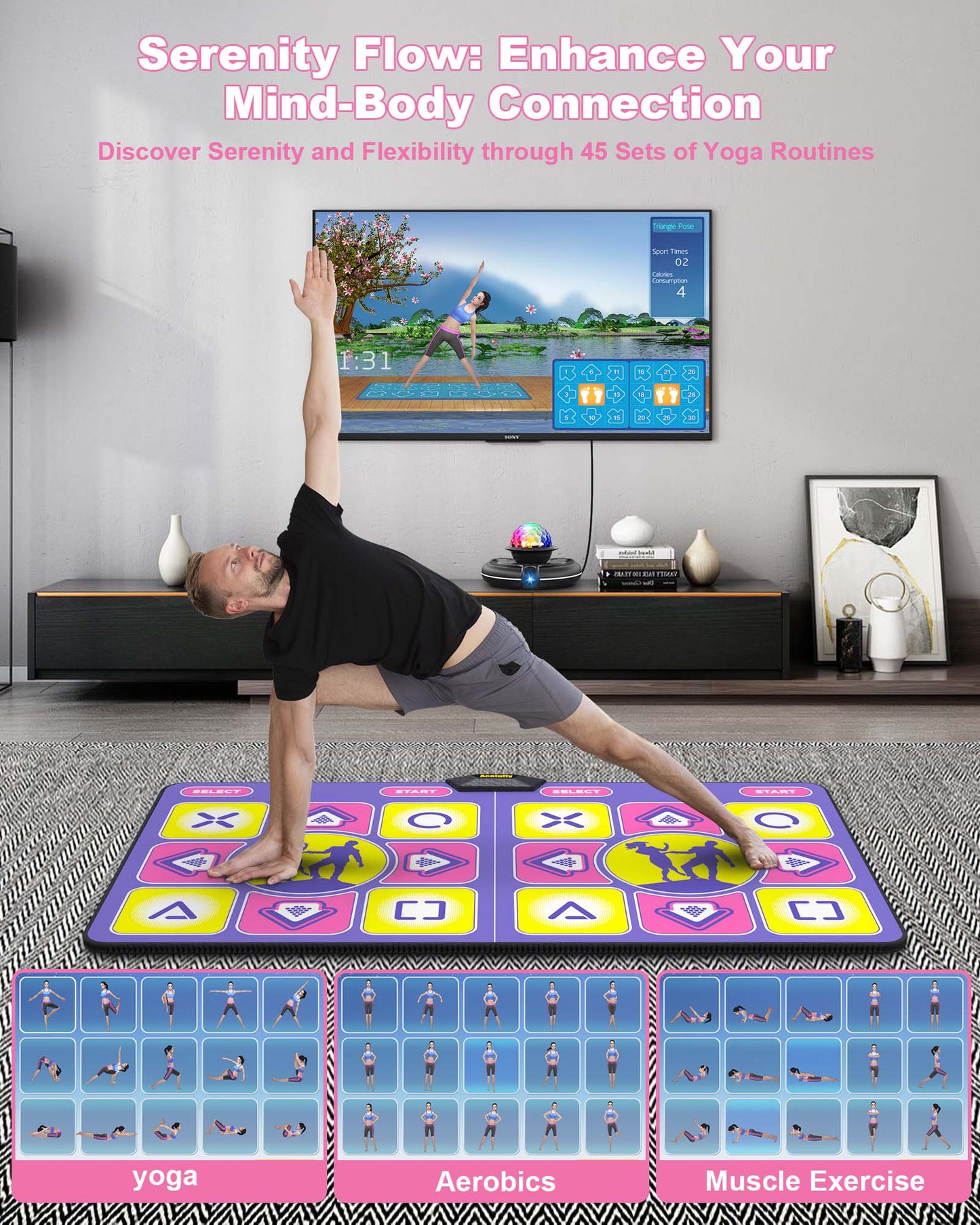 Double Dance Mat, Dance Pad with HD Camera (Purple)