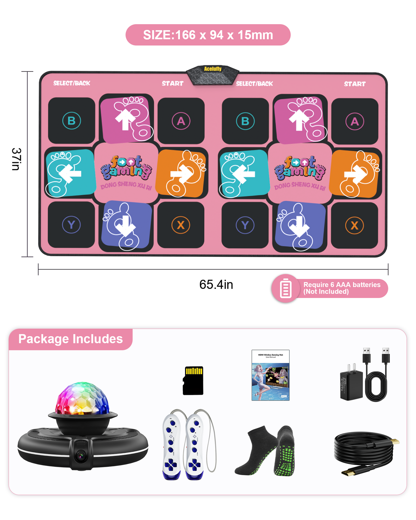 Flannel Dance Mat with HD Camera (Pink)