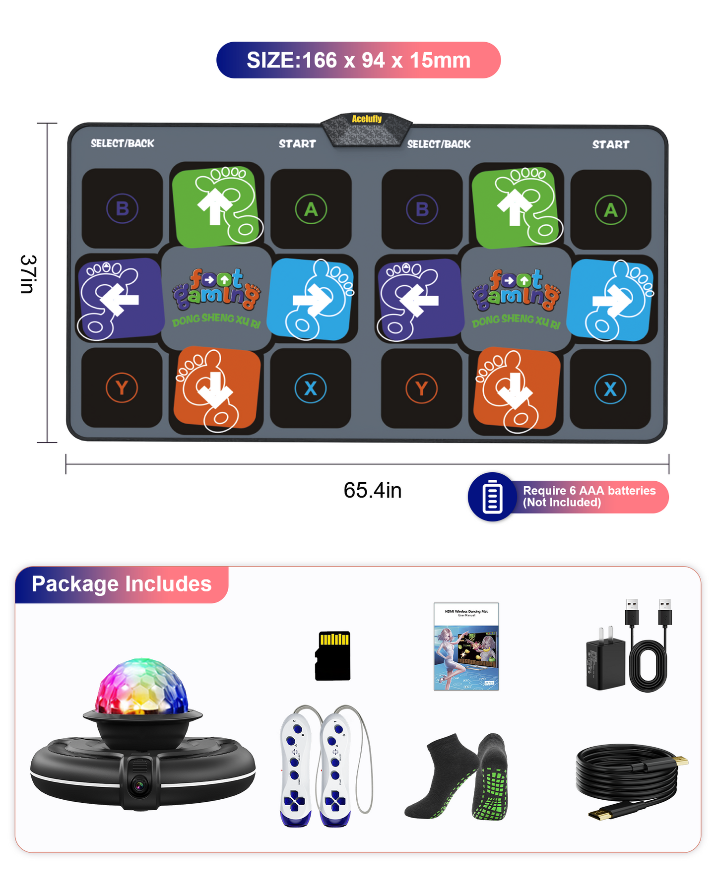 Flannel Dance Mat with HD Camera (Grey)