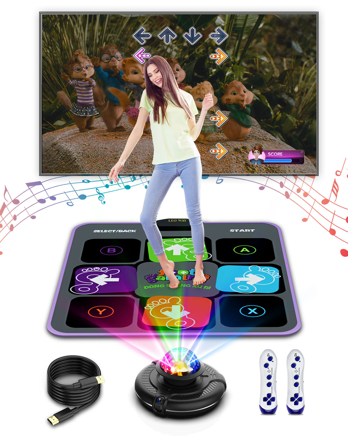 Single Dance Mat for Kids & Adults, Dance Floor Mat with Wireless Hand ...