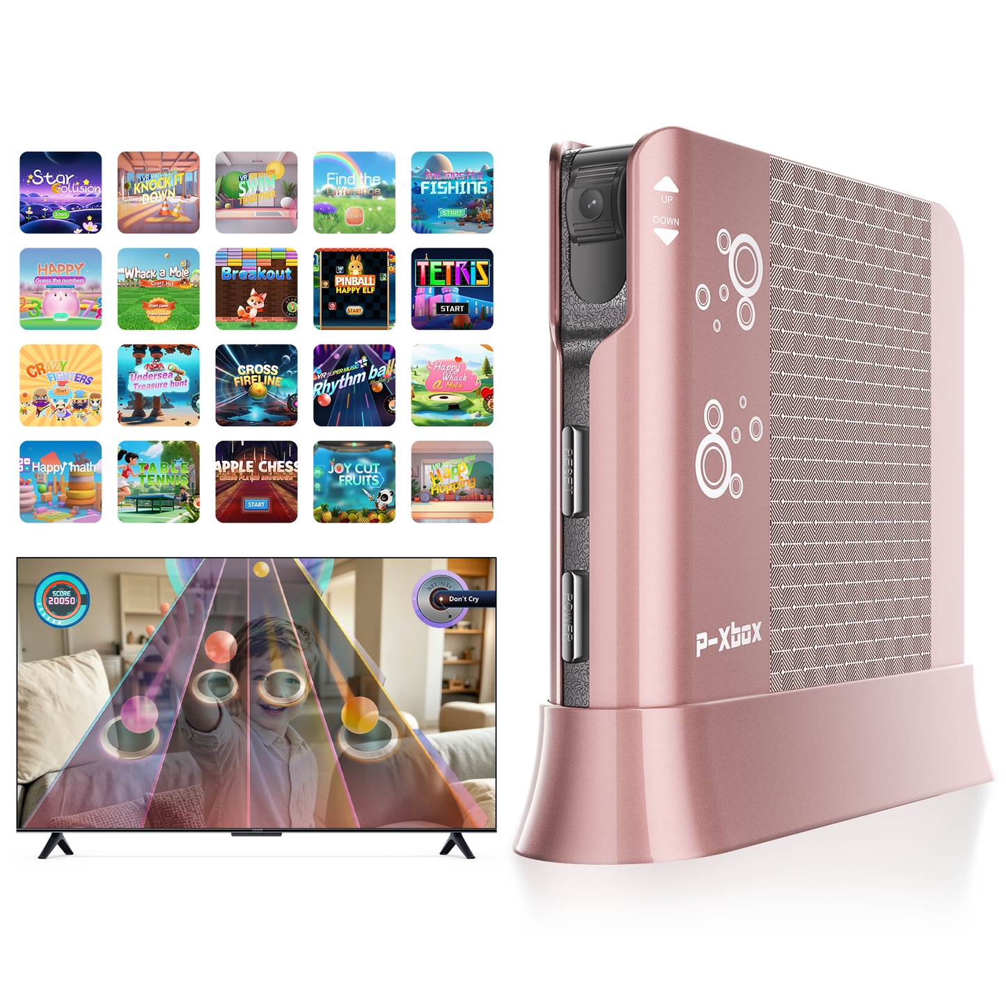 AR Motion Game Console for Kids, Plug & Play Video Game System for TV, Indoor Physical Activity & Family Fun, Great for Gaming Nights, Parties and Playdates