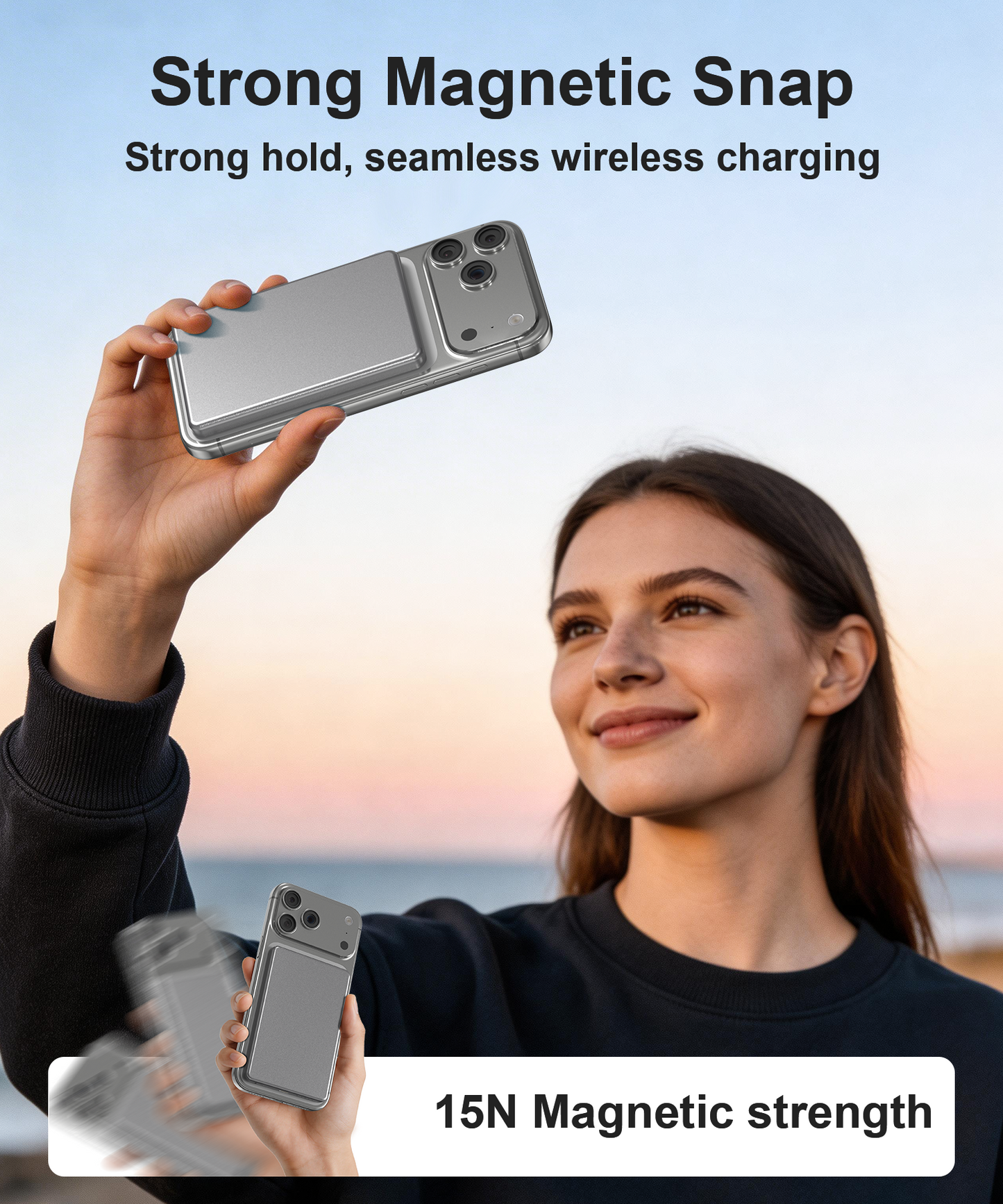 Ultra Slim Power Bank for Magsafe, 20W Fast Charging Portable Charger iPhone, 6000mAh Magnetic Wireless Power Bank, USB C in&Out Battery Pack for iPhone Air/17/16/15/14/13/12 Plus/Pro/Pro Max/Mini