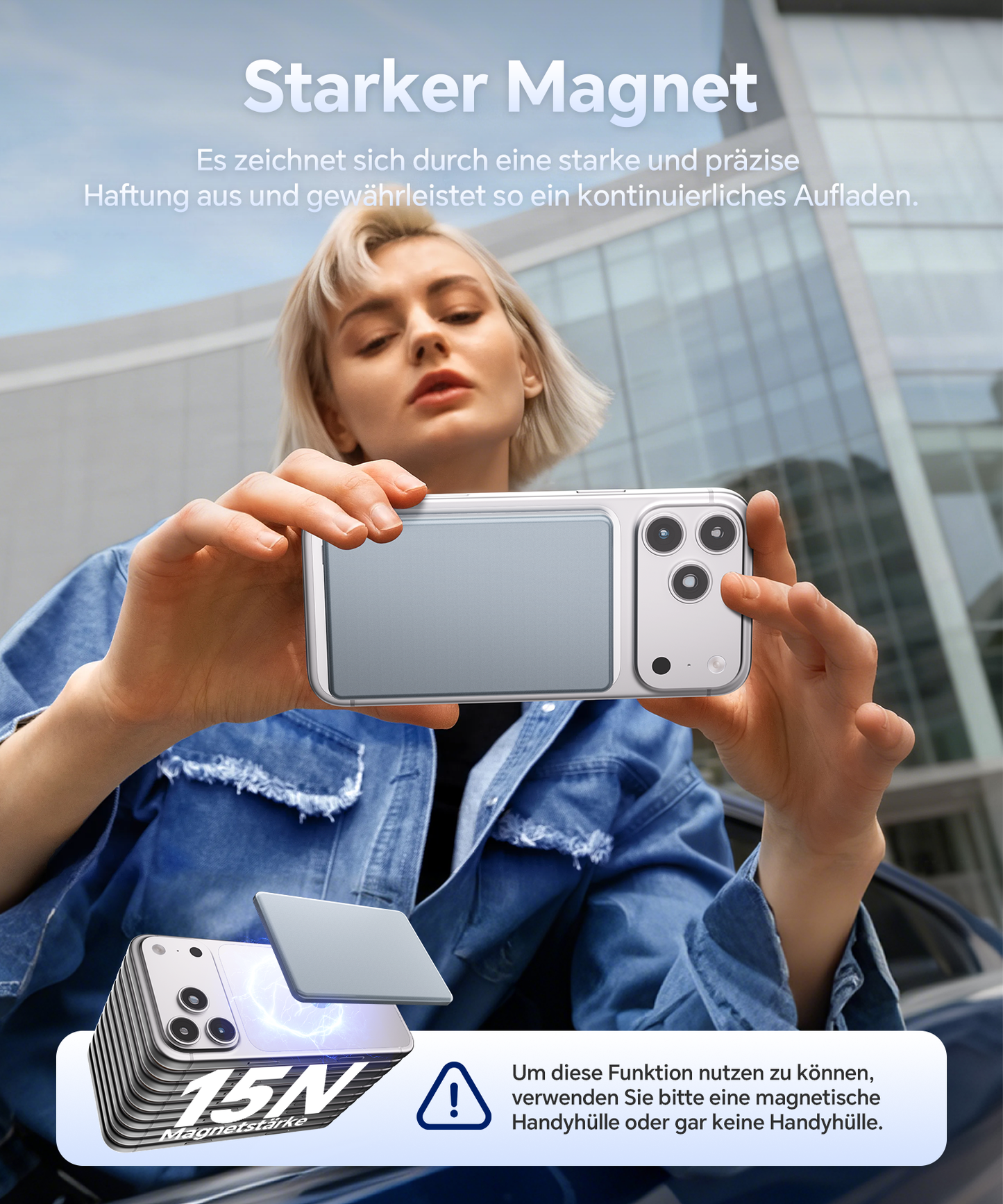 Ultraflache Powerbank für MagSafe, tragbares Ladegerät mit 20-W-Schnellladefunktion für iPhone, magnetische kabellose Powerbank mit 6000 mAh, Akku-Pack mit USB-C-Ein- und Ausgang für iPhone Air/17/16/15/14/13/12 Plus/Pro/Pro Max/Mini